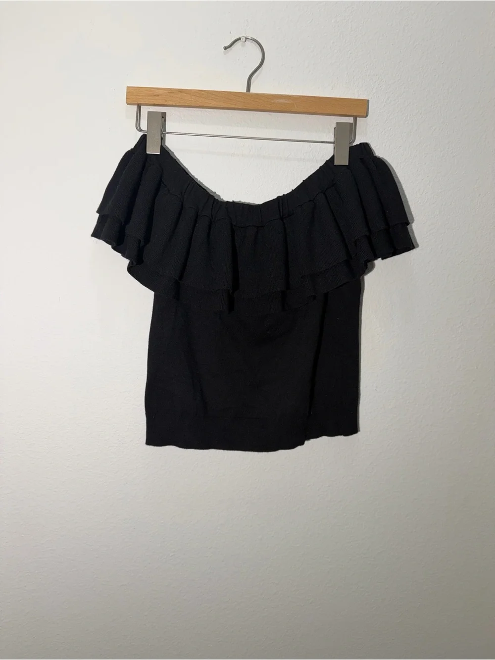 J. Crew Black Off-Shoulder Knit size S